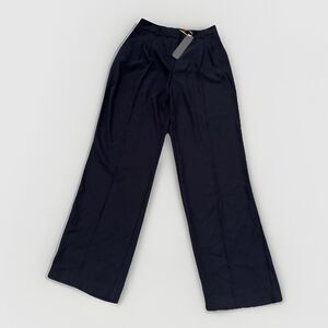 House of Harlow Women wide leg pleated belt loops RN59478 black pant NWT Size 8